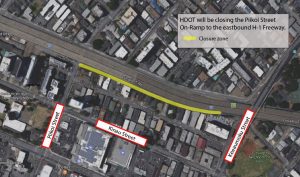 PIIKOI STREET ONRAMP TO THE H-1 FREEWAY TO CLOSE FOR MAINTENANCE AND DEMONSTRATION STUDY