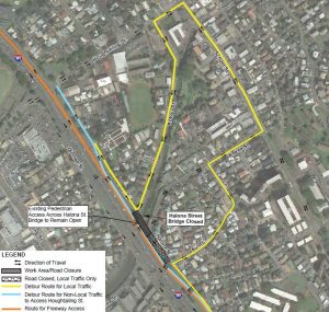 24-HOUR CLOSURE ON HALONA STREET CONTINUES FOR BRIDGE REPLACEMENT WORK