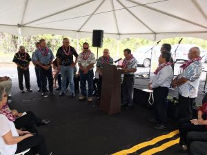 The Saddle Road/Daniel K. Inouye Highway task force committee being recognized during the ceremony.