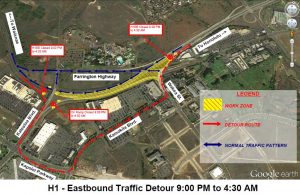 NIGHTLY CLOSURE OF THE EASTBOUND H-1 FREEWAY FOR THE KAPOLEI INTERCHANGE COMPLEX, PHASE 2 PROJECT CONTINUES SUNDAY, JAN. 28