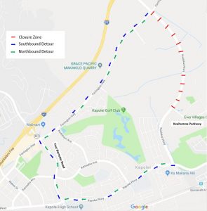 CLOSURE OF KUALAKAI PARKWAY IN KAPOLEI SCHEDULED FOR MAY 3 AND MAY 9