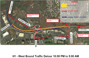 Closures scheduled for the Kapolei Interchange project for the week starting on Feb. 22