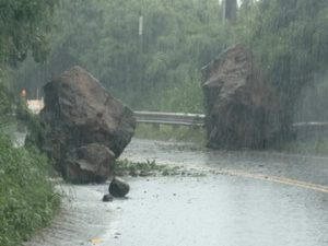 Boulders on Kamehameha Highway at Waimea