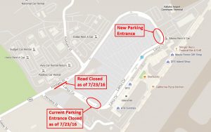 Map 2 – New parking garage entrance.