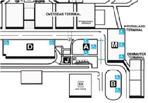 Travelers are advised to use the International Parking Structure (Lot A) located between the Overseas Parking Structure (Lot D) and the inter-island Parking Structure (Lot M)