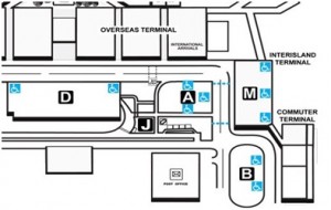 Travelers are advised to use the International Parking Structure (Lot A) located between the Overseas Parking Structure (Lot D) and the Inter-Island Parking Structure (Lot M). 