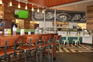 The Makai Plantation Restaurant in the Ewa Concourse at HNL has a sushi bar, full food and drink menu and a grab and go section to satisfy travelers.
