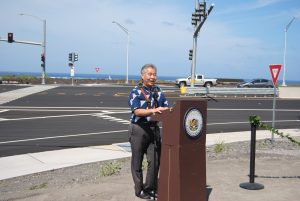 Governor David Ige celebrated the opening of the new lanes on Queen Kaahumanu Highway.