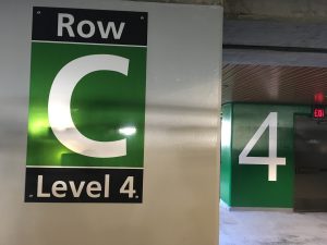 The Terminal 1 (formerly named Interisland Terminal) parking garage is now painted green.