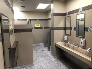 New restrooms have been constructed in the holdroom.