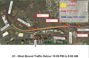 H-1 FREEWAY CLOSED NIGHTLY IN BOTH DIRECTIONS AT THE KAPOLEI INTERCHANGE STARTING SUNDAY, OCT. 20