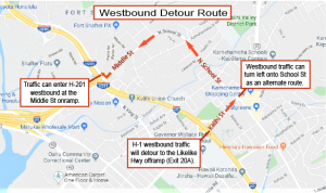 H-1 FREEWAY ADJUSTMENTS, CLOSURE PLANNED FOR DRAINAGE IMPROVEMENTS