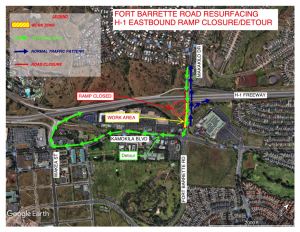 Nightly closures scheduled on the Makakilo Drive onramps to the eastbound H-1 Freeway on March 30 through April 3, for repaving work