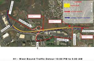 FULL NIGHTTIME CLOSURE OF THE WESTBOUND H-1 FREEWAY DEC. 23 FOR OVERHEAD SIGN REPAIR