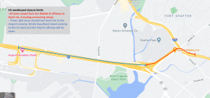 FULL CLOSURES CONTINUE ON THE WESTBOUND H-1 FREEWAY BETWEEN THE MIDDLE STREET OFFRAMP (EXIT 19A) AND KEEHI INTERCHANGE FOR MARKING INSTALLATIONS