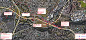 Motorists will be detoured westbound staying on Moanalua Freeway through the H-99 Stadium/ʻAiea Exit to make a right on Kaimakani Street, to eastbound Ulune Street to the H-201 eastbound Exit 1C to access the eastbound H-3 Freeway during this work.